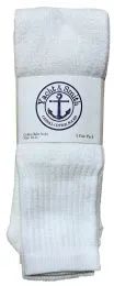 24 Bulk Yacht & Smith Men's 28 Inch Cotton Tube Sock Solid White Size 10-13