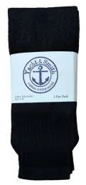 84 Bulk Yacht & Smith Women's 26 Inch Cotton Tube Sock Solid Black Size 9-11
