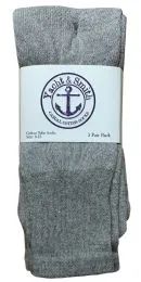 48 Bulk Yacht & Smith Women's 26 Inch Cotton Tube Sock Solid Gray Size 9-11