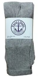 60 Bulk Yacht & Smith Women's 26 Inch Cotton Tube Sock Solid Gray Size 9-11