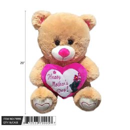 12 Bulk 20" Brown Mother's Day Bear W/ Musical