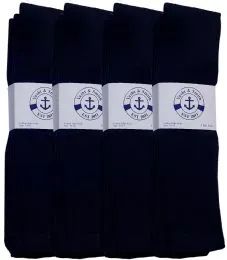 48 Bulk Yacht & Smith 28 Inch Men's Long Tube Socks, Navy Cotton Tube Socks Size 10-13