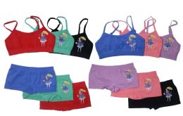 48 Bulk Girl's Seamless Bra + Boxer Set Size S