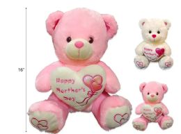 12 Bulk White And Pink Happy Mother's Day Bear