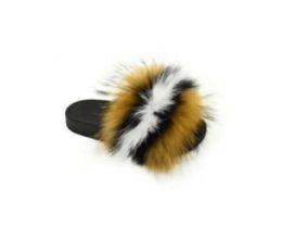 18 Bulk Girls Faux Fur Fuzzy Comfy Soft Plush Open Toe Indoor Outdoor Spa Bedroom Slipper In Brown Multi Color