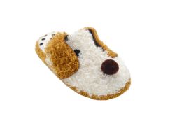 48 Bulk Kids Slippers Assorted Size - Color Brown
