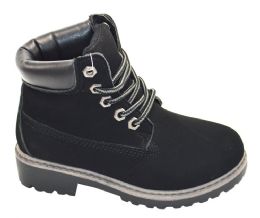 12 Bulk Girls Boots Assorted Size -- Color Black