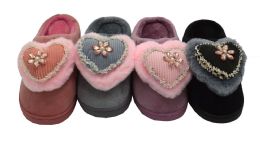 36 Bulk Girls Plush Soft Plush Cozy Fur Slippers Brilliance Bling Fluffy Warm Winter Slip On Indoor Shoes For Girls