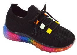 18 Bulk 18 Girls Casual Stylish Jogger Mesh Non Slip Lightweight Sneakers For Toddler Girls In Black