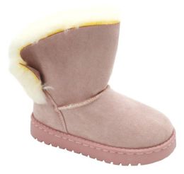 12 Bulk Girls Toddler Little Kid Warm Fur Winter Ankle Boot In Pink