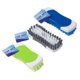 48 Bulk Scrub Brush 5.5in Rectangular Green/grey/bluE-Clean Hangtag