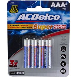 48 Bulk Batteries Aaa 4pk Alkaline Ac Delco On Blister Card