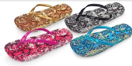 48 Bulk Ladies Camo Jelly Flip Flop In Assorted Color And Size