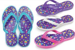 48 Bulk Girls Summer Fun Sandals In Assorted Color