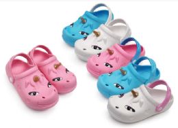 48 Bulk Toddler Unicorn Clogs In Assorted Color