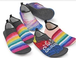 48 Bulk Womens Print Water Shoes In Assorted Color