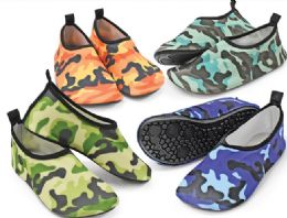 48 Bulk Boys Printed Camo Water Shoes In Assorted Color