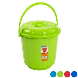 48 Bulk Bucket With Lid & Handle 3qt 7.25d X 7.5h 4 Colors In Pdq #eco 503