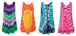 18 Bulk Girl's Fashion Tie Dye Printed Dress Cover Ups Sizes Small Large