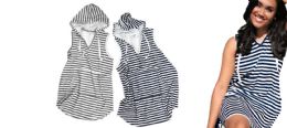 12 Bulk Jack And Missy Hooded Striped Terry Cover Ups With Cargo Pockets