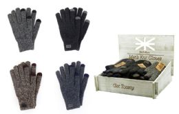 24 Bulk Britt's Knits Men's Frontier Knit Gloves With Texting Finger Tips