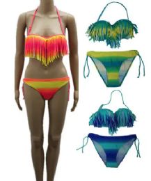 48 Bulk Women's Fringe Swimwear Two Piece Swimsuit