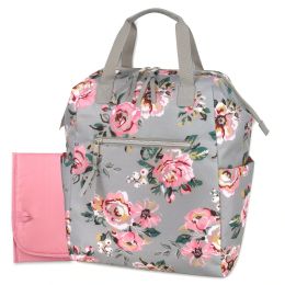 12 Bulk Baby Essentials Tote Convertible Wide Opening Backpack - Floral