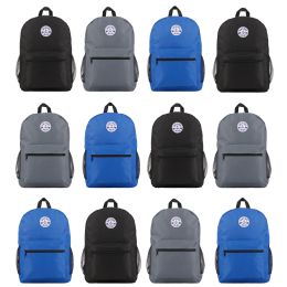 24 Bulk Yacht & Smith 17inch Back Pack Boys With Mesh Side Pockets , Water Resistant
