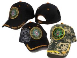12 Bulk Military Embroidered Acrylic Cap
