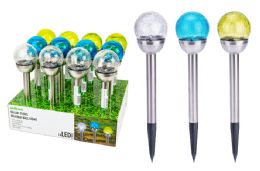 12 Bulk Solar Crackle Ball Stake Light
