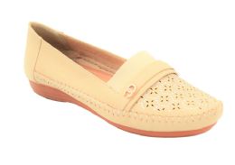 18 Bulk Womens Leather Loafers & Slip - Ons Flats Driving Walking Casual Soft Sole Shoes Color Beige Size 5-10