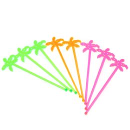 144 Bulk Plastic Stirrer -Palm Tree 8pc