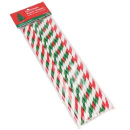 144 Bulk Christmas Paper Straws