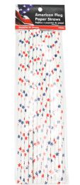 144 Bulk Patriotic Paper Straws