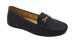 12 Bulk Women Slip On Loafers Casual Flat Walking Shoes Color Black Size 5-10