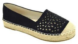 12 Bulk Women Closed Toe Slip On Casual Espadrilles Loafer Flat Comfort Shoes Color Black Size 5-10