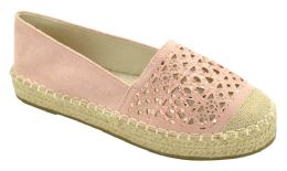 12 Bulk Women Closed Toe Slip On Casual Espadrilles Loafer Flat Comfort Shoes Color Pink Size 5-10