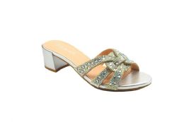 12 Bulk Platform Sandals For Women Open Toe Sole In Color Silver