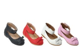 18 Bulk Girls Mary Jane Flats Ankle Loop Ballerina Flat Dress Shoes In White