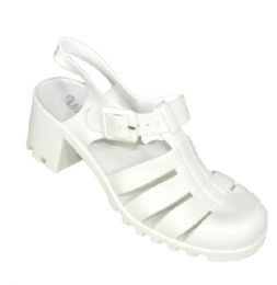 18 Bulk Women's Jelly Sandals T Strap Slingback Flats Clear Summer Beach Rain Shoes In White