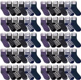 60 Bulk Yacht & Smith Men's Assorted Colored Warm & Cozy Fuzzy Socks