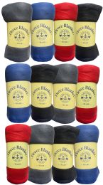 24 Bulk Yacht & Smith Fleece Blankets In Assorted Colors 50x60 Inches