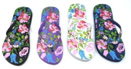 48 Bulk Women's Floral Flip Flop