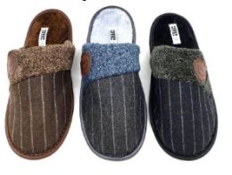 36 Bulk Pinstriped Casual Slippers