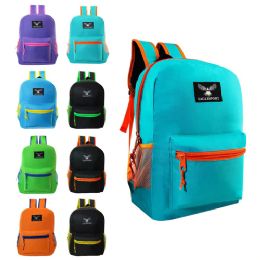 24 Bulk 16" Reflective Wholesale Backpack In 8 Colors