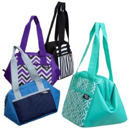 48 Bulk Wholesale Polar Pack Triangle Frame Lunch Box In 4 Assorted Prints