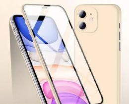 12 Bulk Ultra Slim Tempered Glass Full Body Screen Protector Protection Phone Cover Case For Apple Iphone 13 Pro In Gold