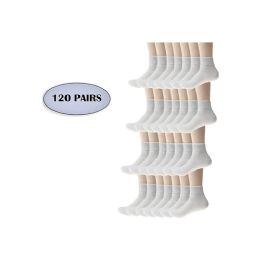 120 Bulk Unisex Ankle Wholesale Sock, Size 9-11 In White