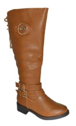 12 Bulk Women's Comfortable Zipper High Boots Lightweight Color Brown Size 6-10