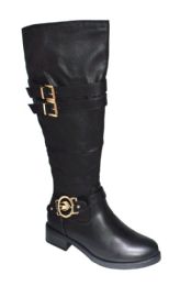 12 Bulk Women's Comfortable Zipper High Boots Lightweight Color Black Size 6-11